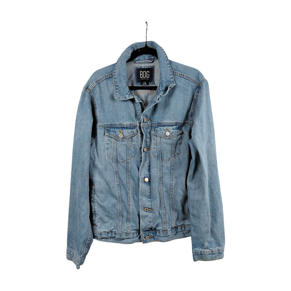 BDG Urban Outfitters Denim Jacket Light Wash Trucker Style Blue Size L